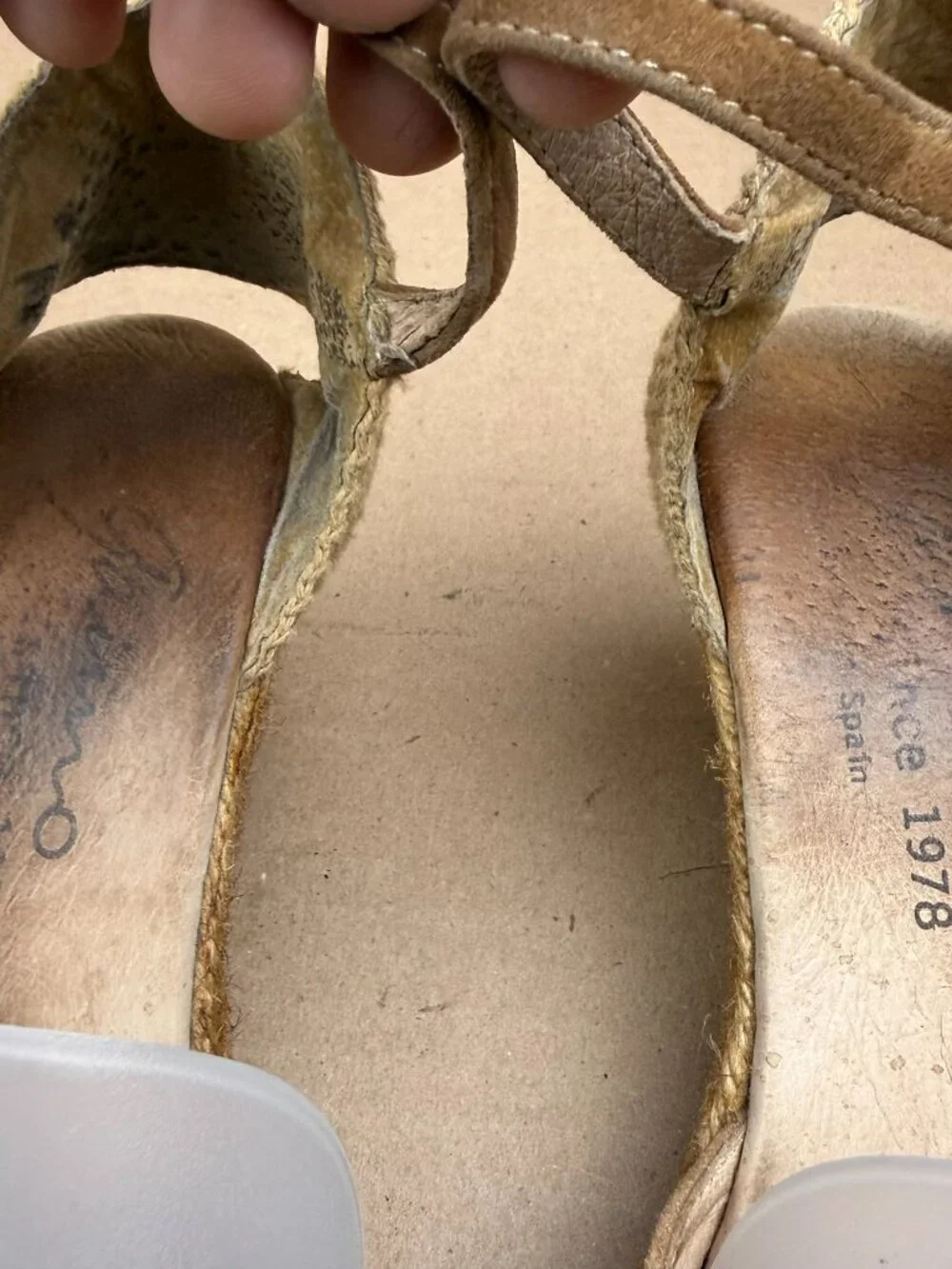 Women's Castañer Made in Spain Suede Wedge Espadrilles Size 7.5 Damage